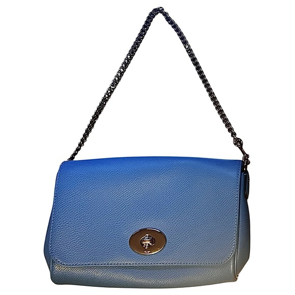 COACH RUBY‎ MIAMI BLUE CROSSGRAIN LEATHER DUAL STRAP CROSSBODY BAG F34604
